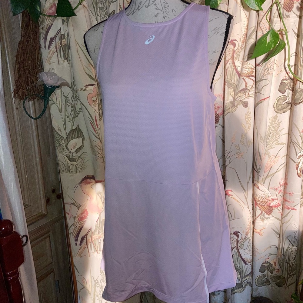 NWT ASICS New Strong 92 Tennis Dress W Undershorts Pink sz Medium - Picture 3 of 13
